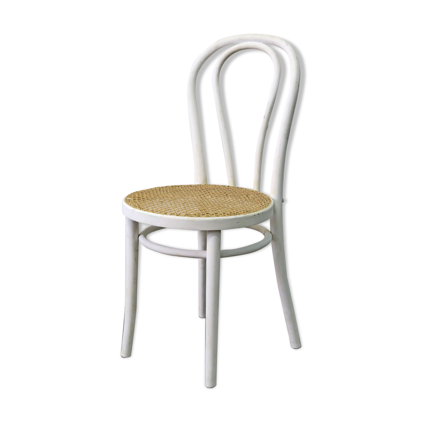 Chaise bistrot blanche cannée