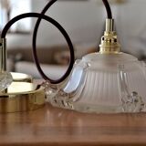 Two art deco glass hanging shape pagoda