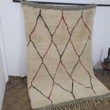 Tapis en laine fait main berbère taille 100 x 200 cm