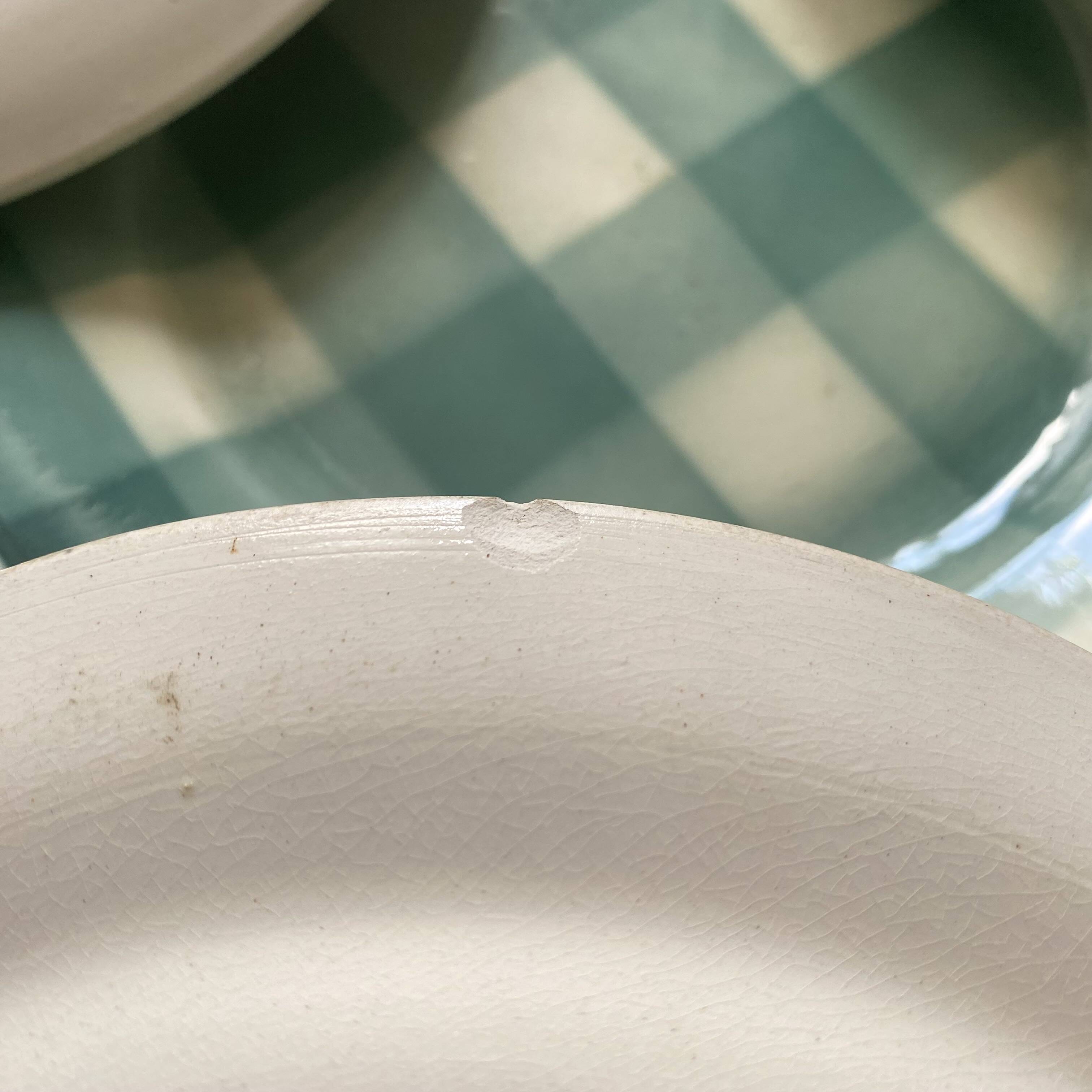 Vichy dessert plates and dish, 50s-60s