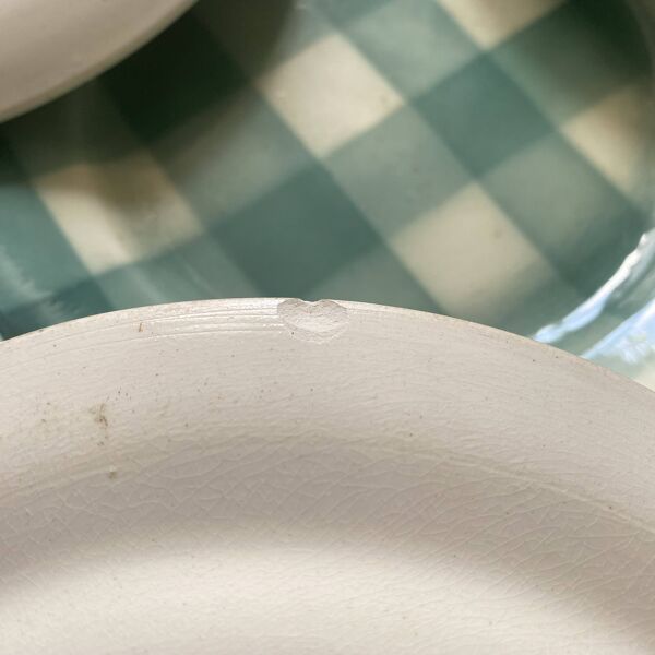Assiettes  à dessert vichy et plat , années 50-60