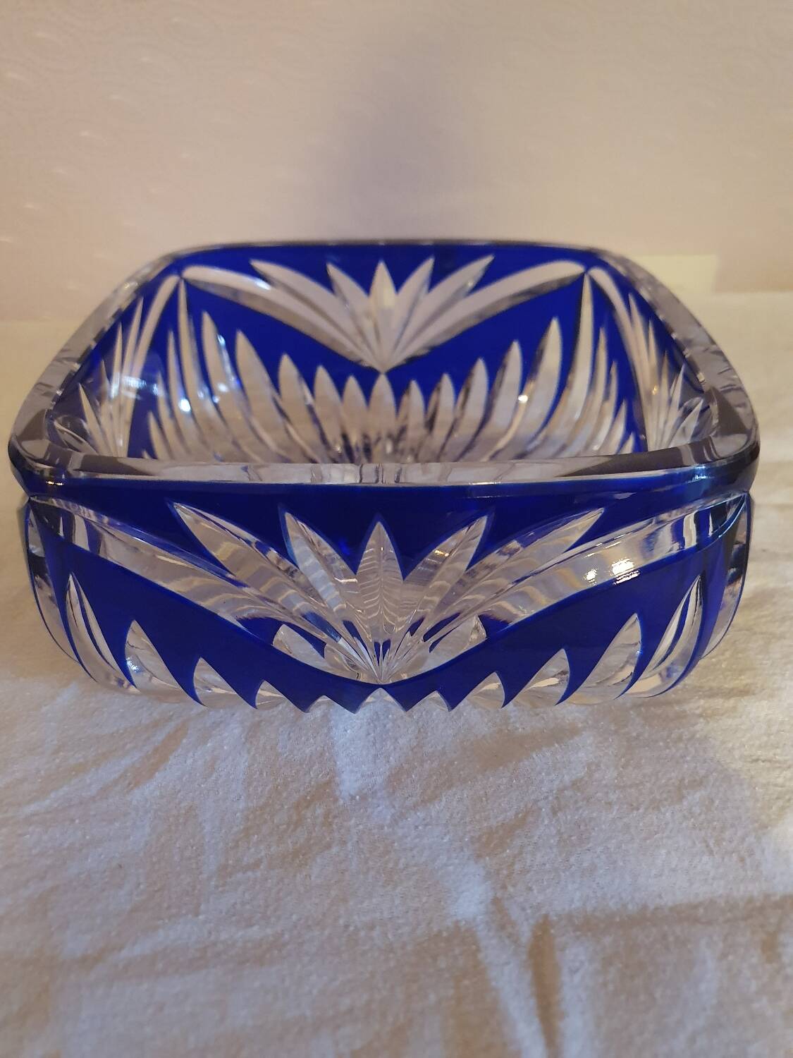 Vintage blue bohemian crystal pocket empty cup