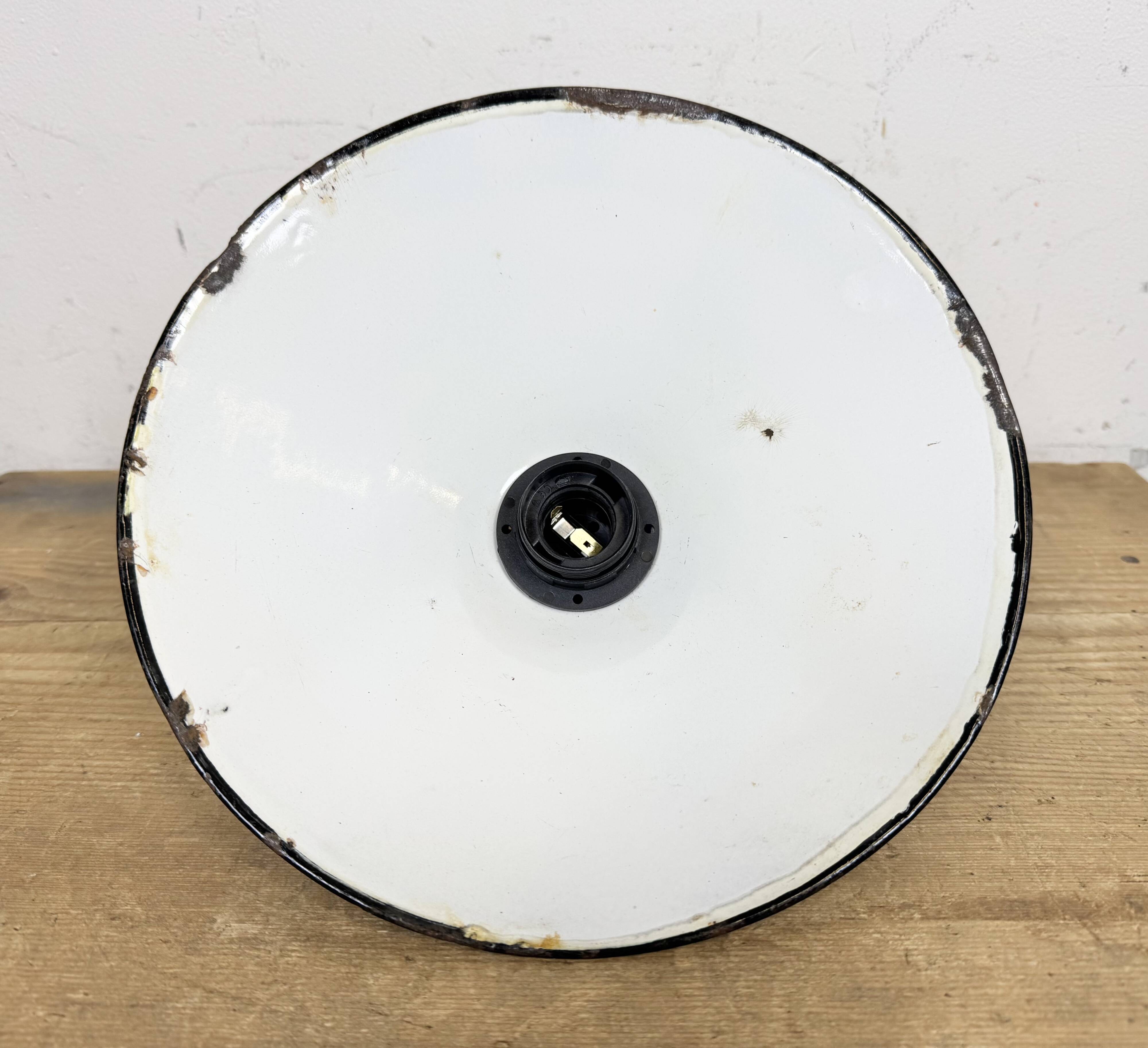 Industrial Petrol Enamel Factory Pendant Lamp, 1960s