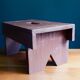 Small farmhouse stool in patinated painted wood