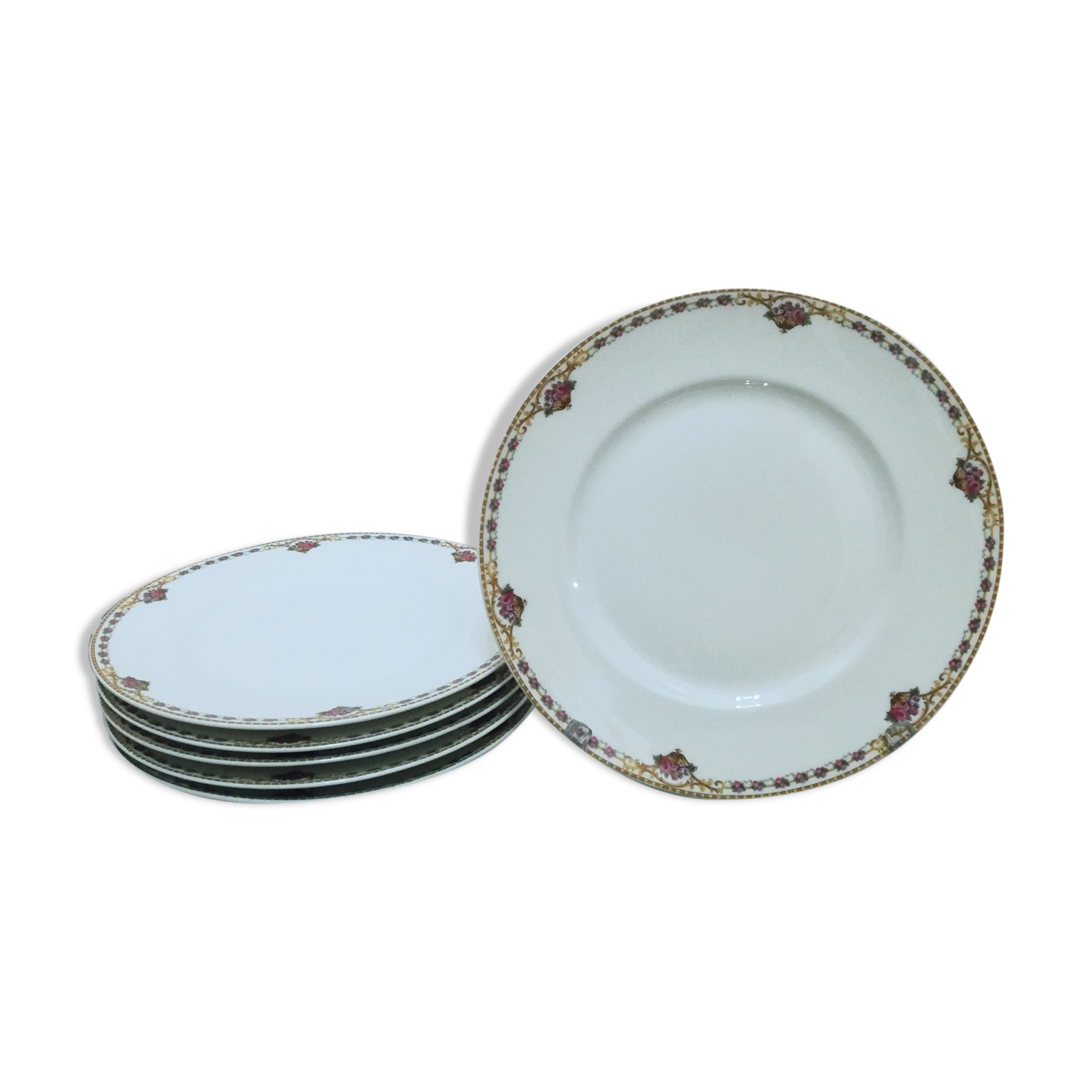 Set of 6 flat plates in Earthenware Bernardaud Limoges