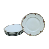 Set of 6 flat plates in Earthenware Bernardaud Limoges