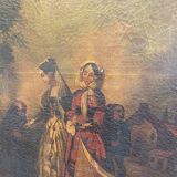 19th century trumeau - Romantic scene - 77cm x 160cm