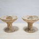 Pair of vintage jasper stone candle holders