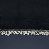 Simple black handmade wool rug 250cm x 150cm