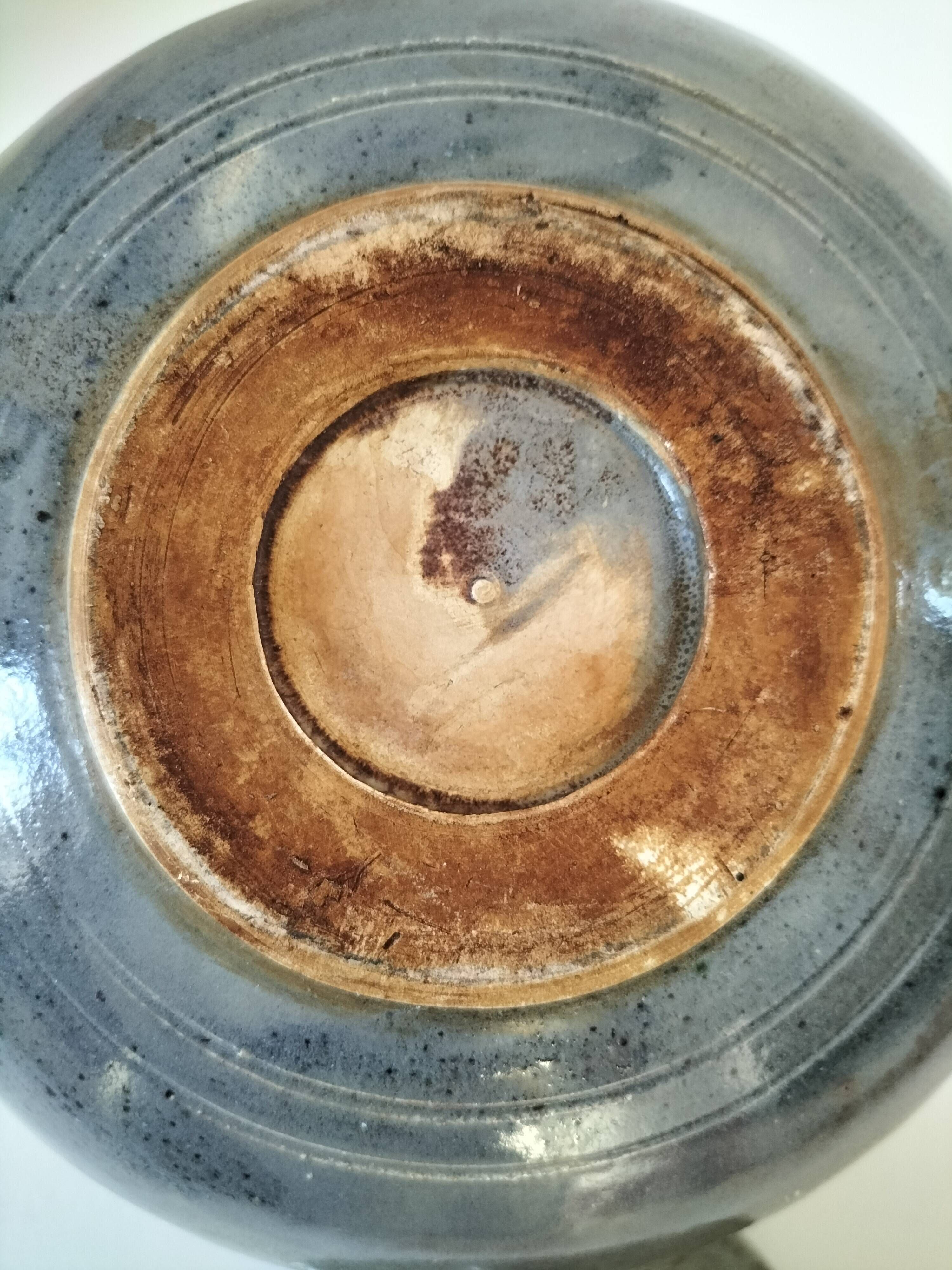 Grande théière artisanale en céramique émaillée vert céladon