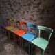Chaises bistrot françaises Baumann en couleurs variées, lot de 6, années 1950
