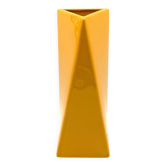 Vase en céramique jaune de l'ère spatiale, Pietro Arosio, Parravicini Italie ca. 1960