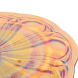 Art Deco Orange Cake Dish Mother of Pearl Pastry Dish Depression Glass