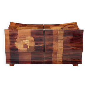 Coffre bar en marqueterie