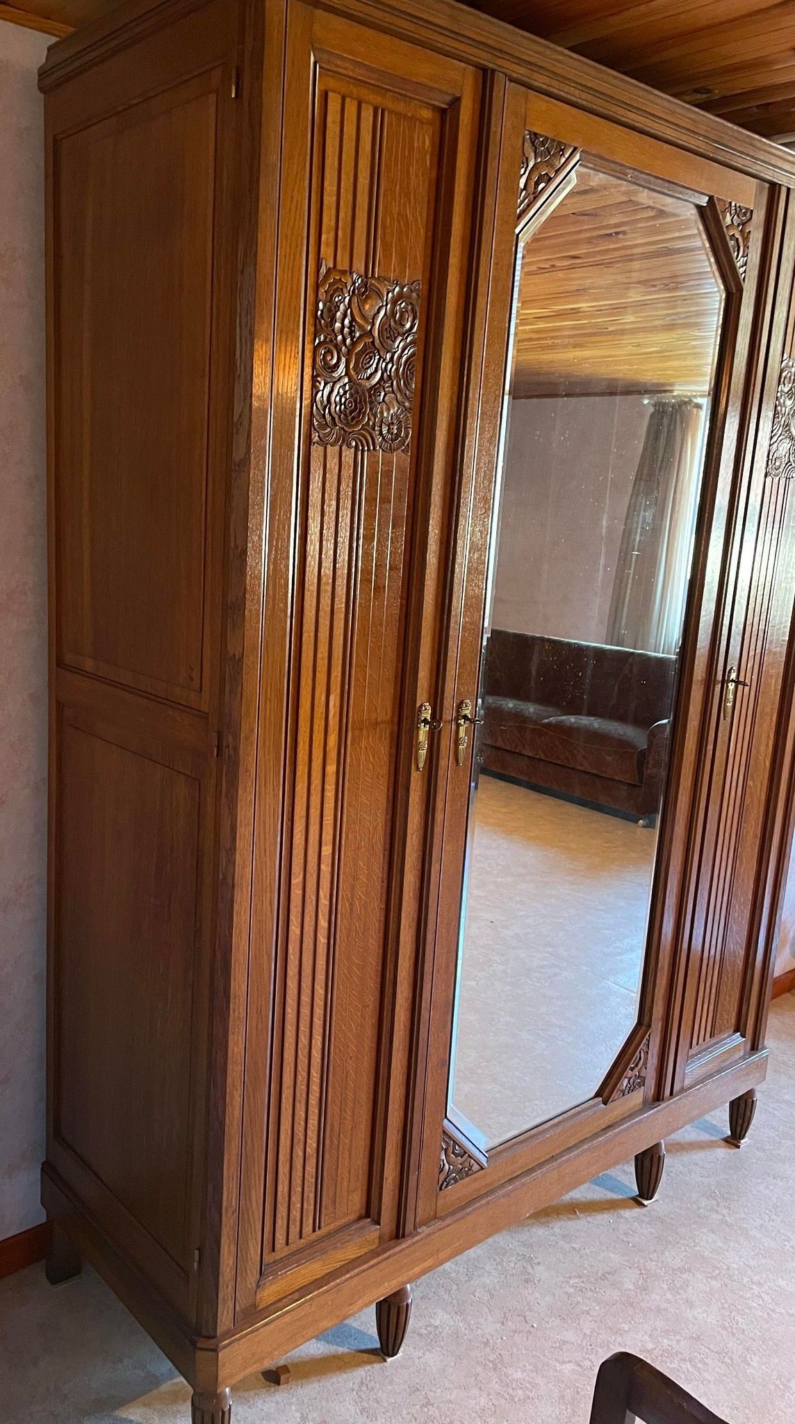 Armoire Art Déco miroir biseauté