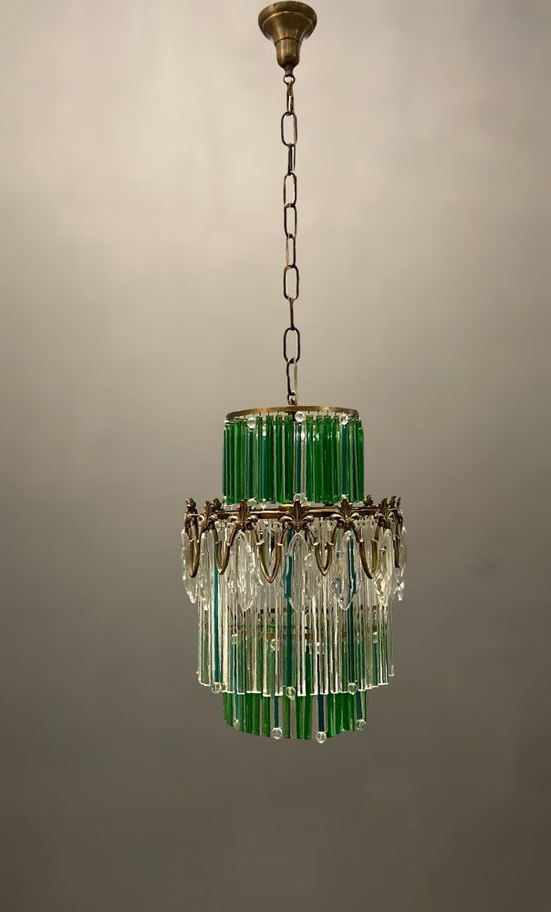 Lustre en cristal italien vintage années 1940