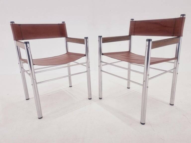 Pair of Rare Midcentury Tubular Design Armchairs, Germany, 1970s