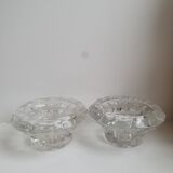 Saucer model glass candlesticks