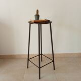 Brutalist high stool from the 1960s in solid steel.