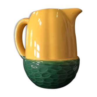 Vintage yellow and green Gland pitcher