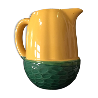 Vintage Yellow and Green Acorn Pitcher