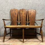High-backed stepladder-type bench attributed to GALLÉ Emile (1846-1904), circa 1880-1890