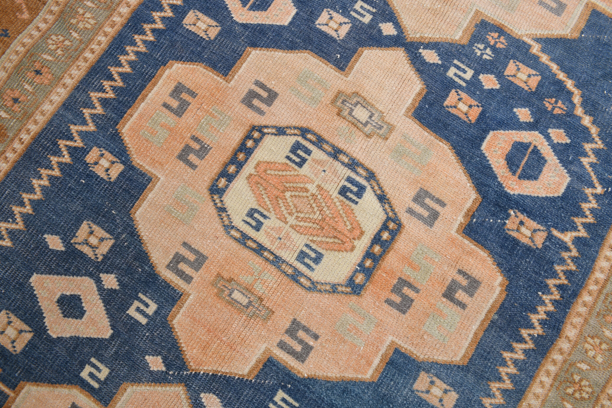 Handmade blue oushak rug 280x167cm