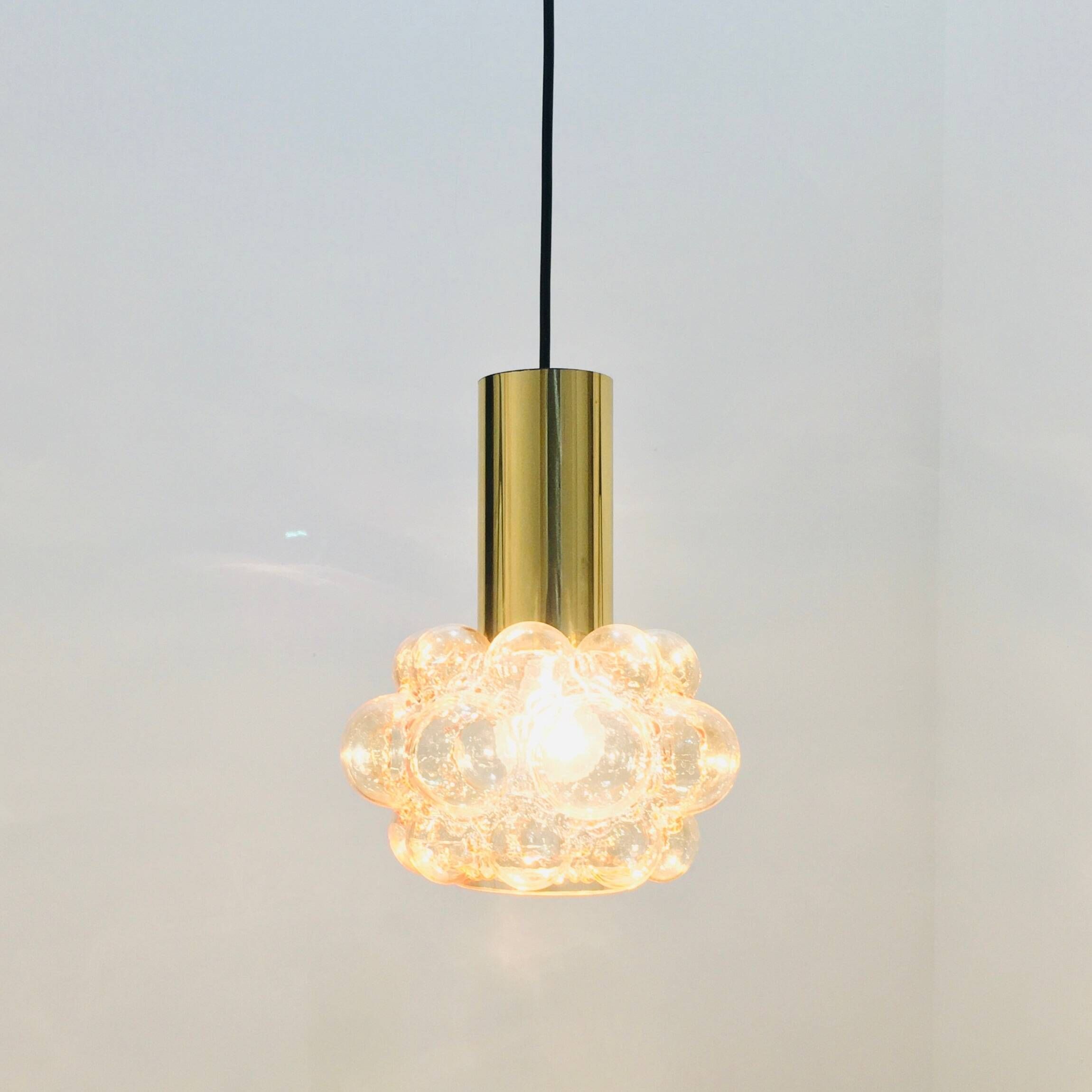 Mid-Century Modern Amber Bubble Glass Ceiling Light by Helena Tynell for Limburg, Germany, 1970s