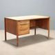Vintage writing desk in laminated wood, 2 drawers, 1960s design