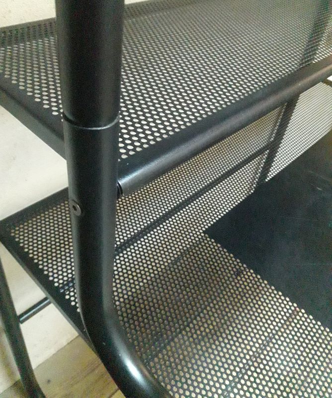 Desk shelves metal black vintage 80s