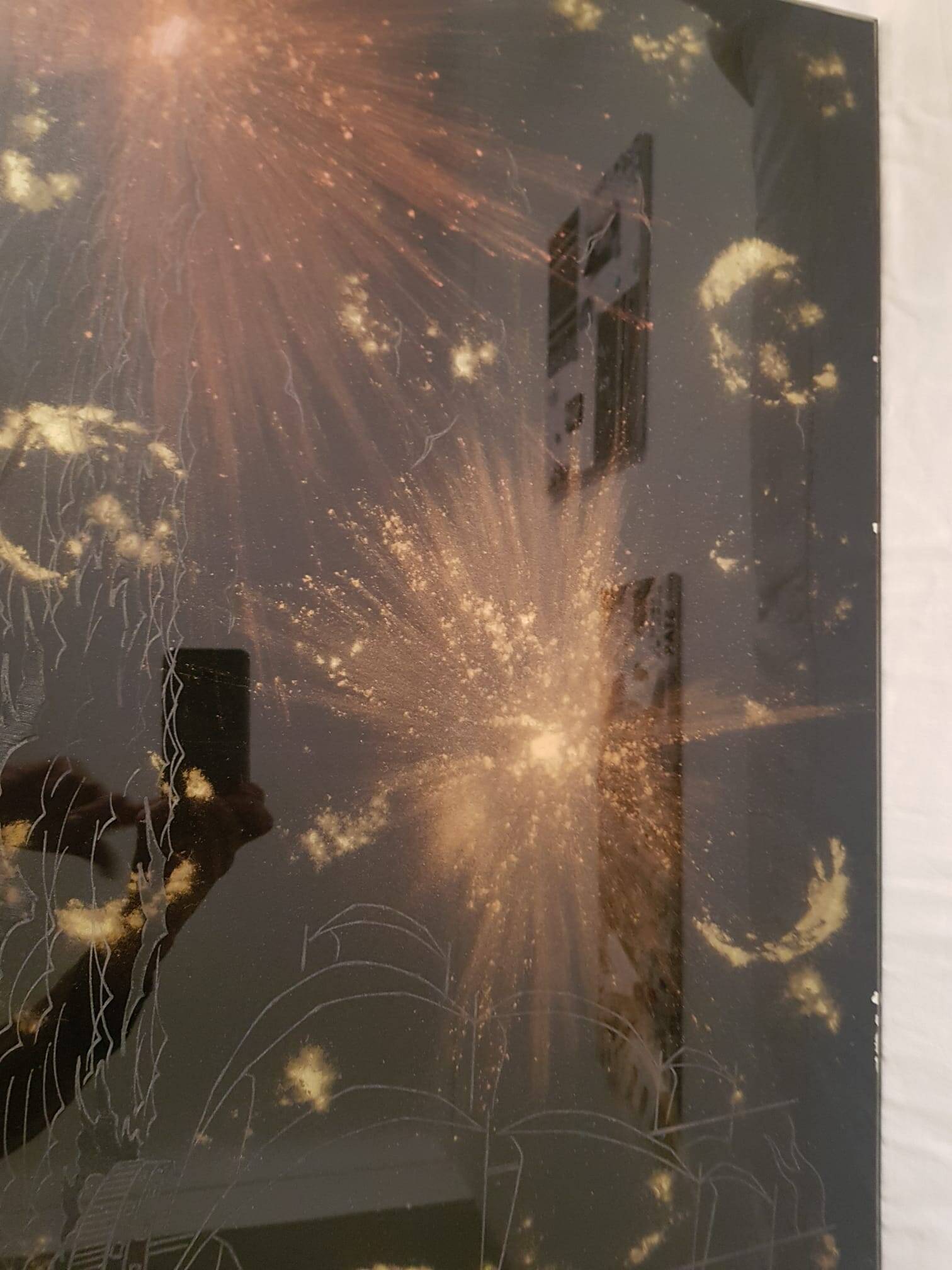 Gold and bronze powder table signed Lasco