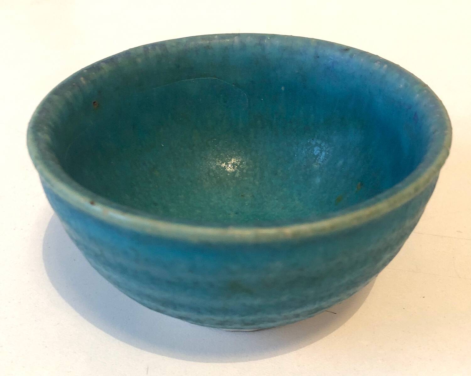 Blue ceramic tea cup