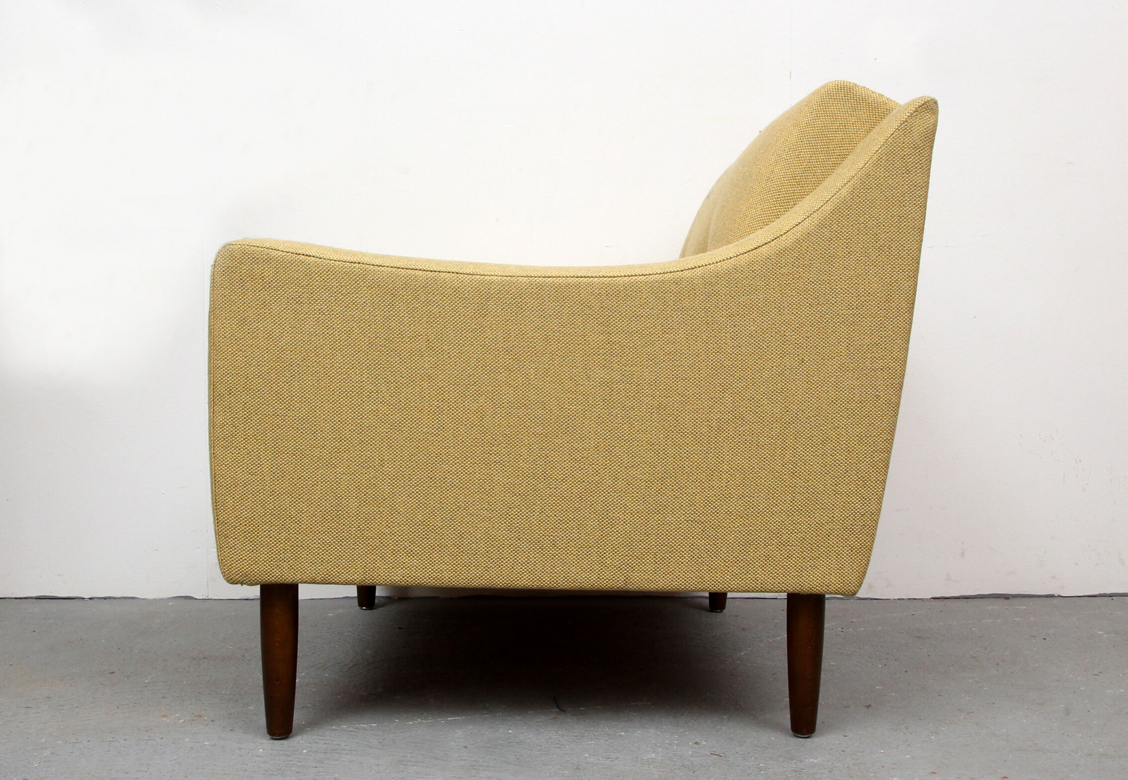 1960s polstery armchair in yellow, restored
