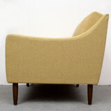 1960s polstery armchair in yellow, restored