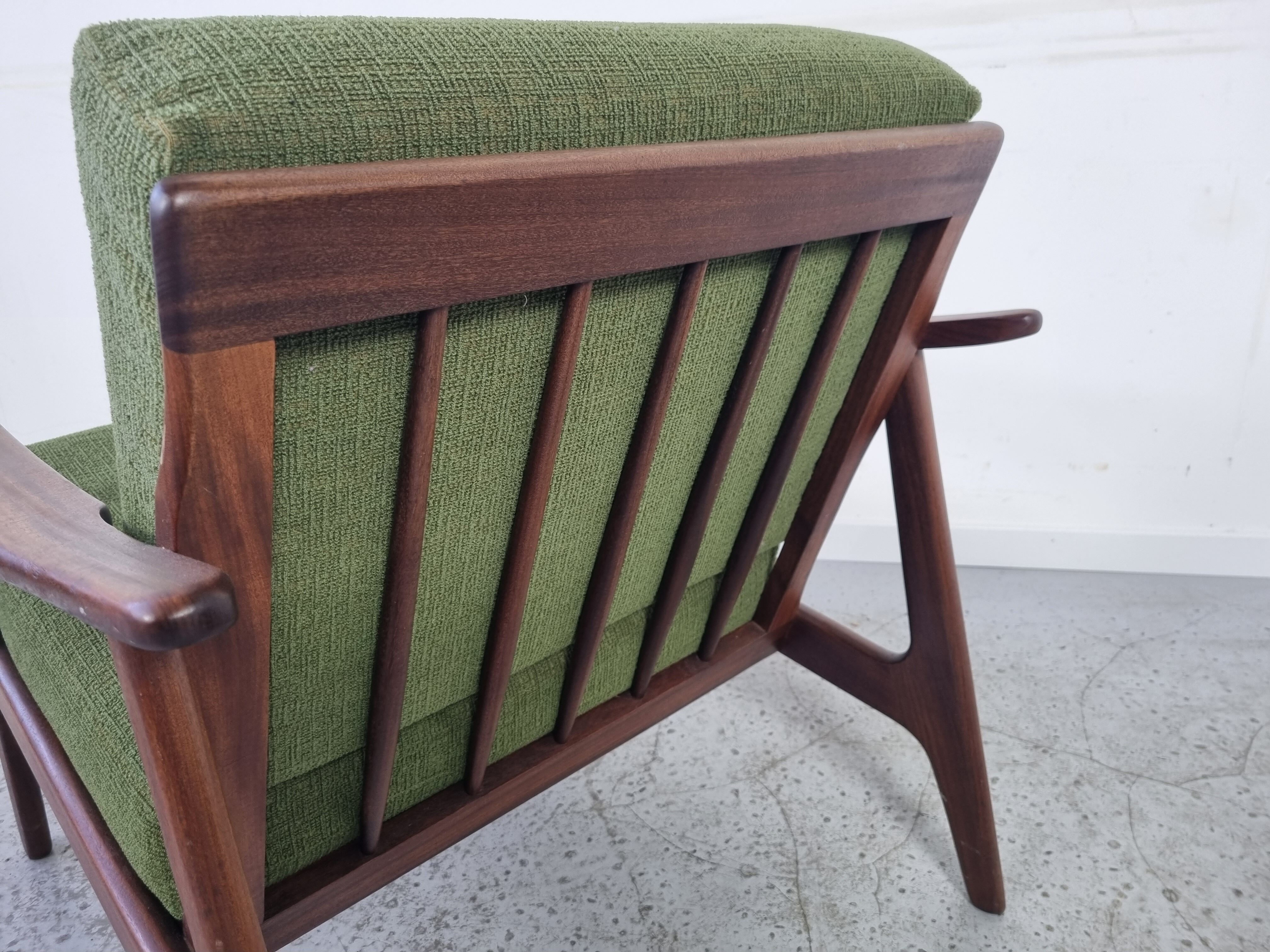 Pair of Scandinavian armchairs in afromosia, 60s