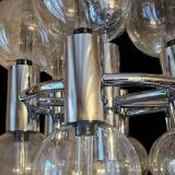 Pair of Chrome Sputnik Chandeliers by Motoko Ishii for Staff 1970