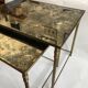 Brass and glass mirrored nesting tables
