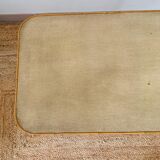 Rattan coffee table black metal base