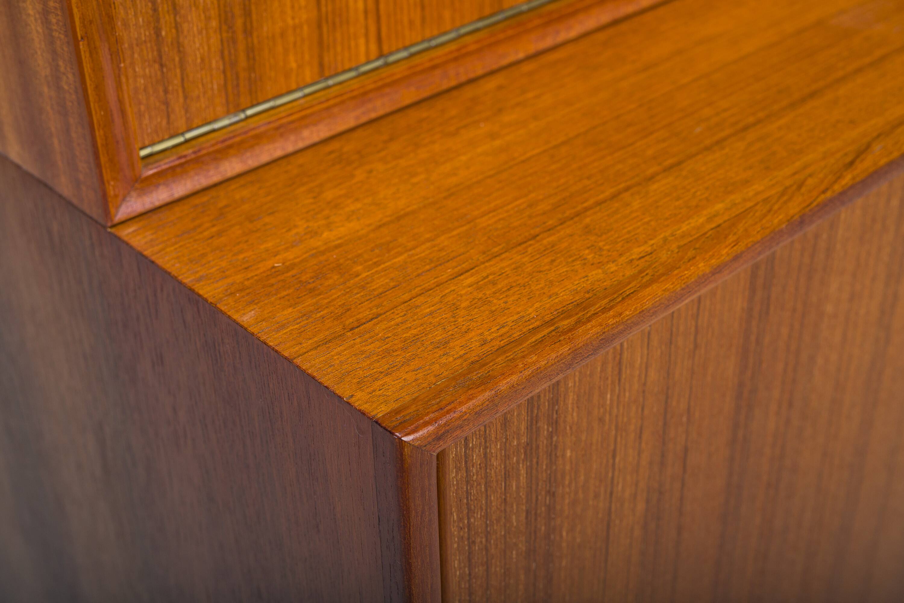 Large Vintage Bookcase with Bar in Teak by Heinrich Riestenpatt, 1960s