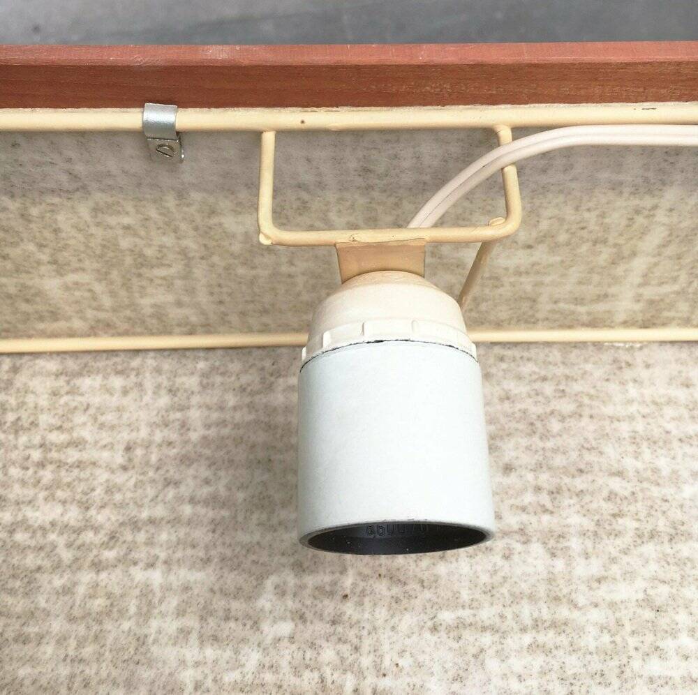 Mid-Century Minimalist Cocoon Ceiling Lamp in Teak, 1960s