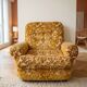 Vintage 1970s armchair in yellow velvet