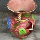 Vase Vallauris rose bonbons décor Floral H 20 cm