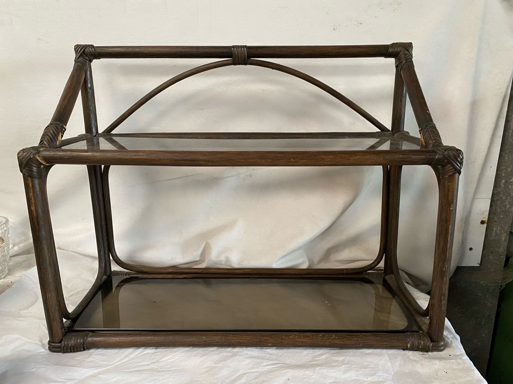 Vintage rattan shelf