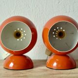 Pair of vintage falca lamps - ball lamps - space age design - made in italy