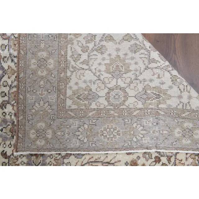 Vintage Turkish Hand-Knotted Wool Cotton Beige Area Rug 158x284