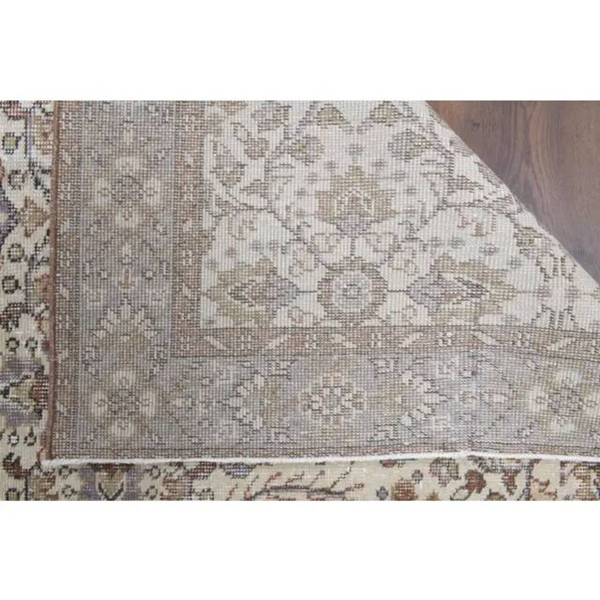 Vintage Turkish Hand-Knotted Wool Cotton Beige Area Rug 158x284