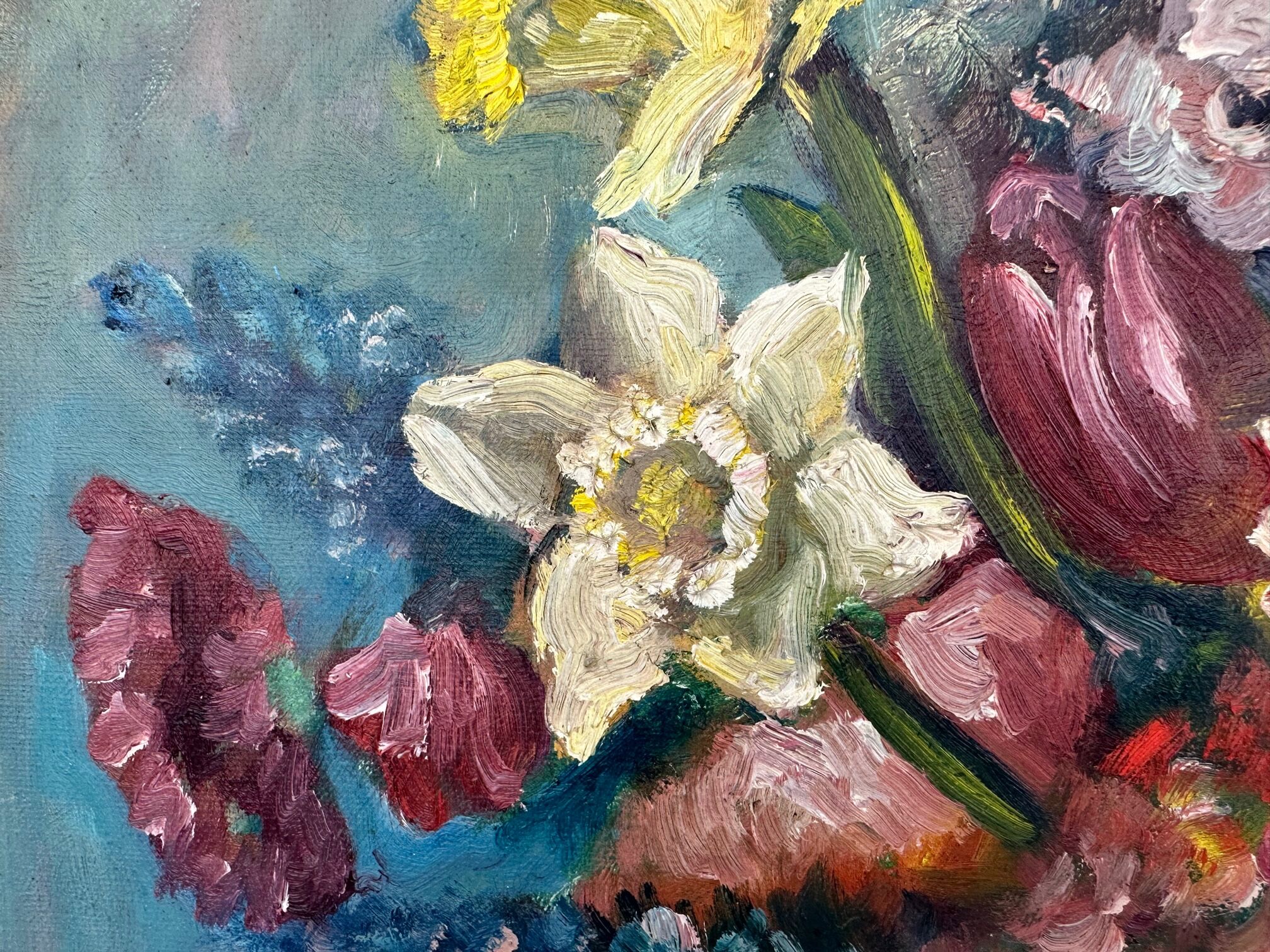 Peinture vintage " Bouquet de fleurs"