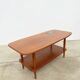 Teak coffee table with double top and ceramic insert — Scandinavian, 1960s