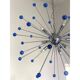Contemporary blue “star” murano glass sputnik chandelier
