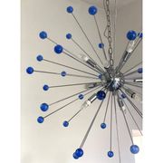 Contemporary blue “star” murano glass sputnik chandelier